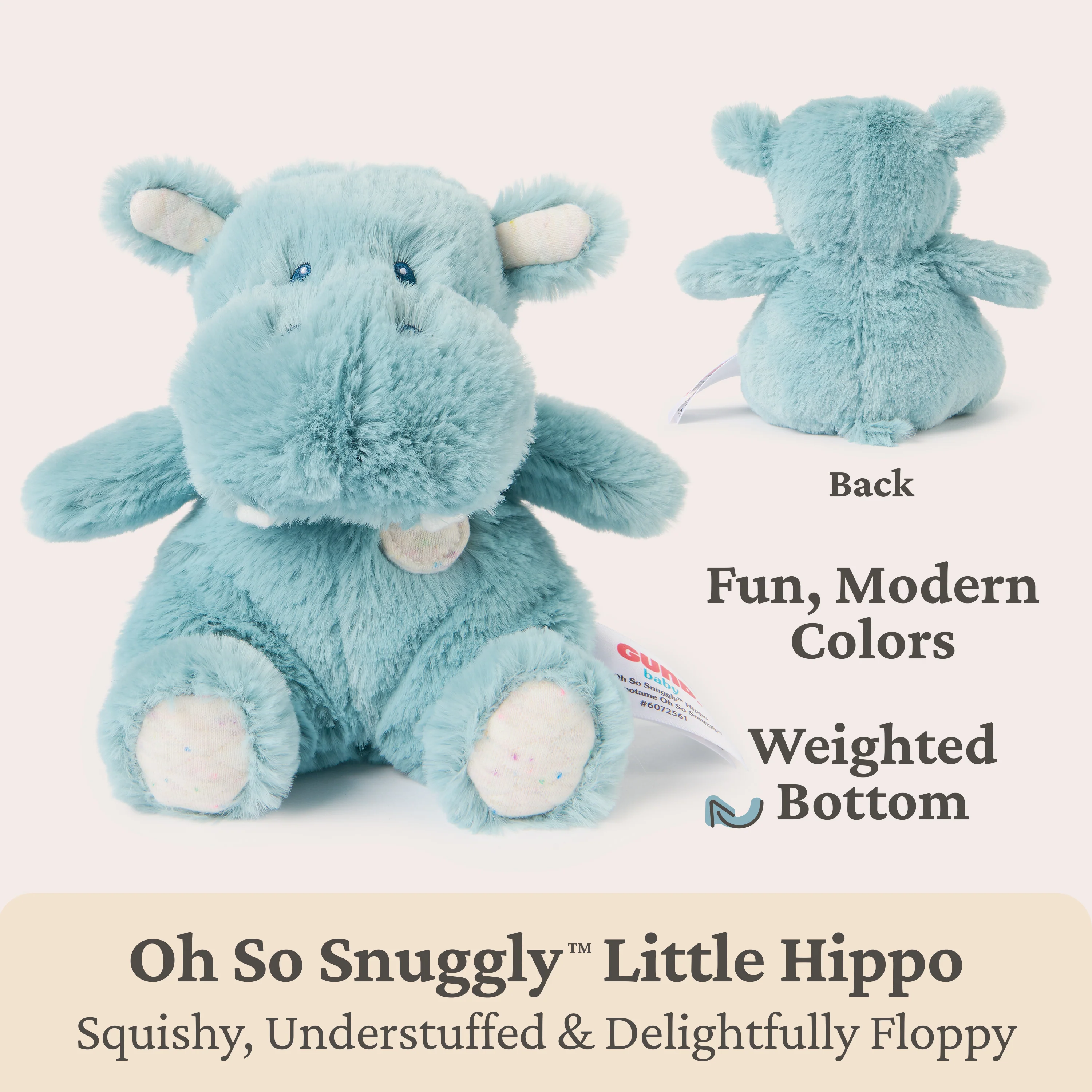 Oh So Snuggly Littles: Hippo, 7 in - Image 2